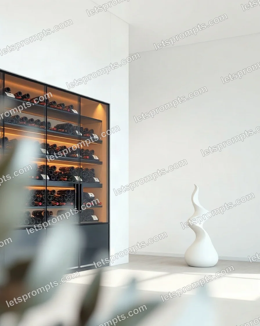 Minimal White Wine Cabinet — AI image prompt sample