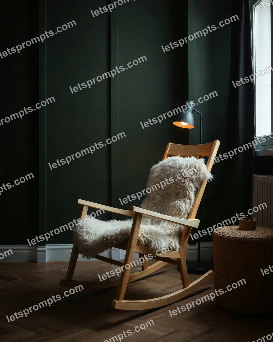 Dark Moody Rocking Chair — AI image prompt sample