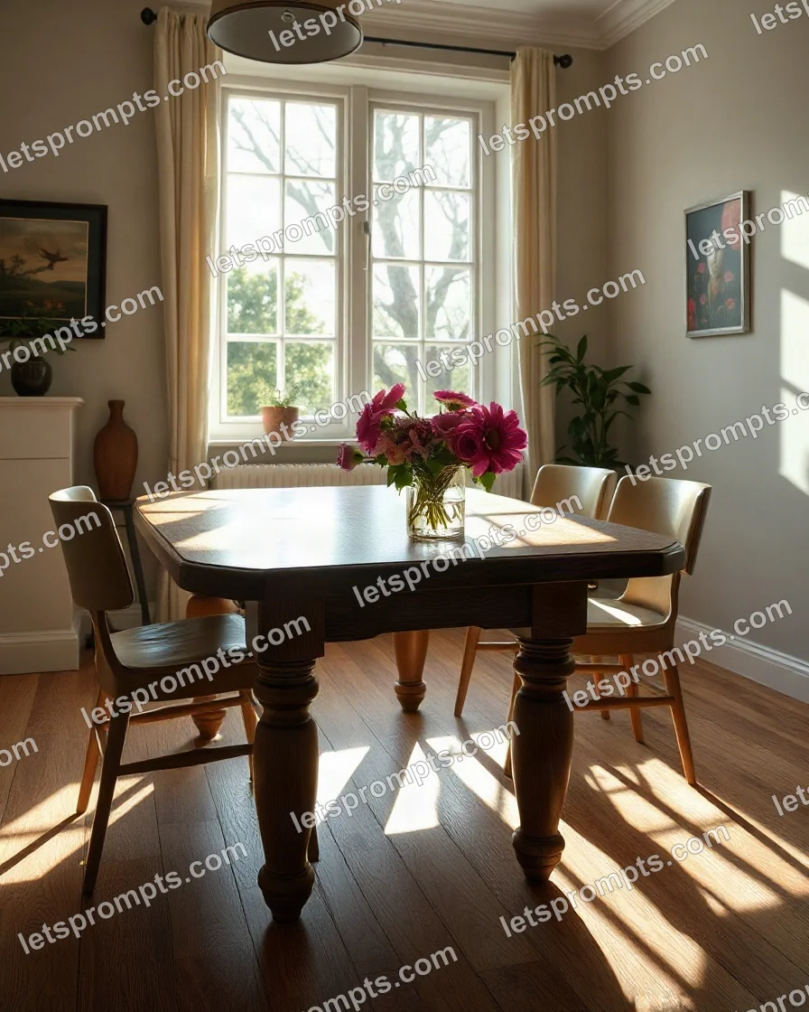 Sunlit Morning Dining Table — AI image prompt sample
