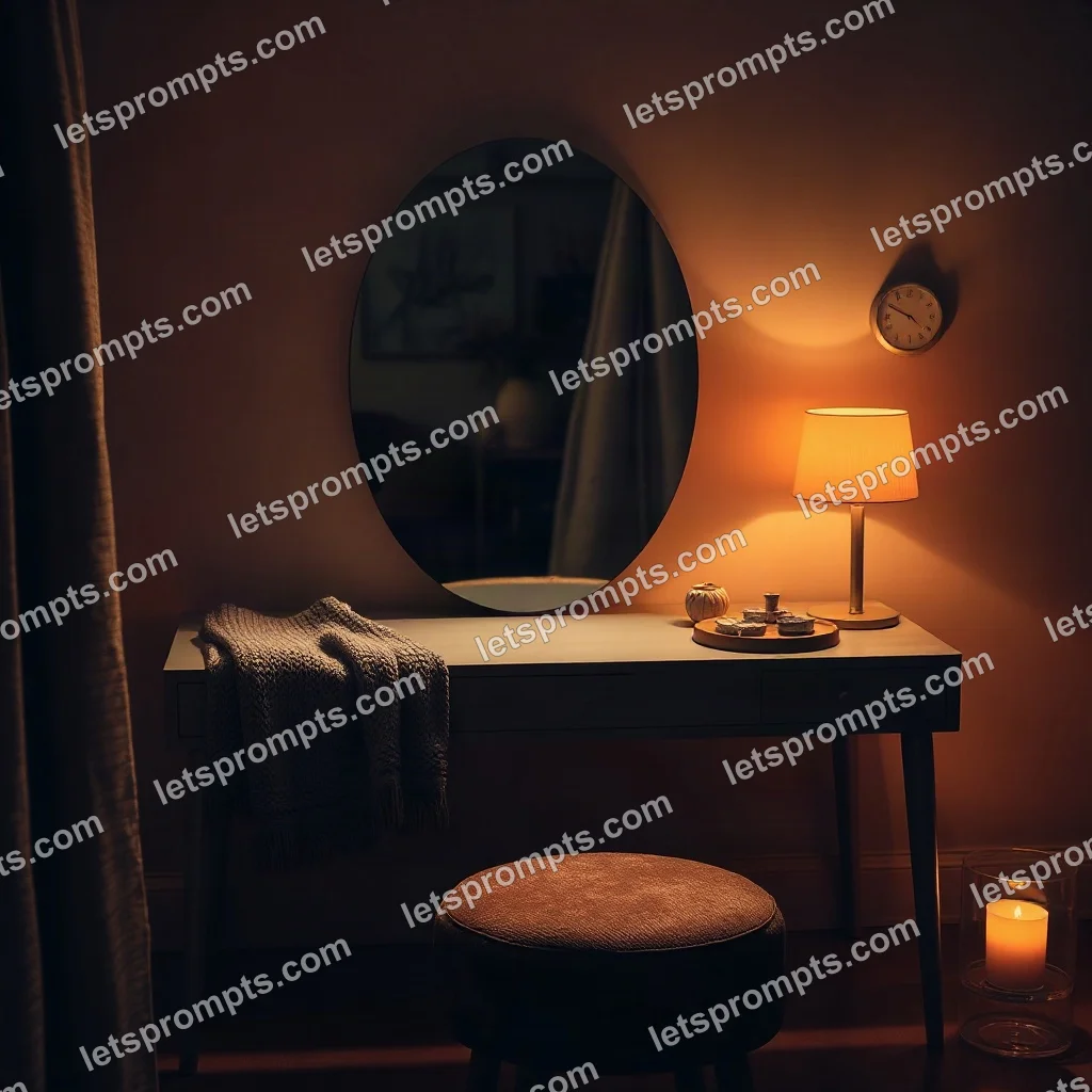 Cozy Evening Vanity Table — AI image prompt sample