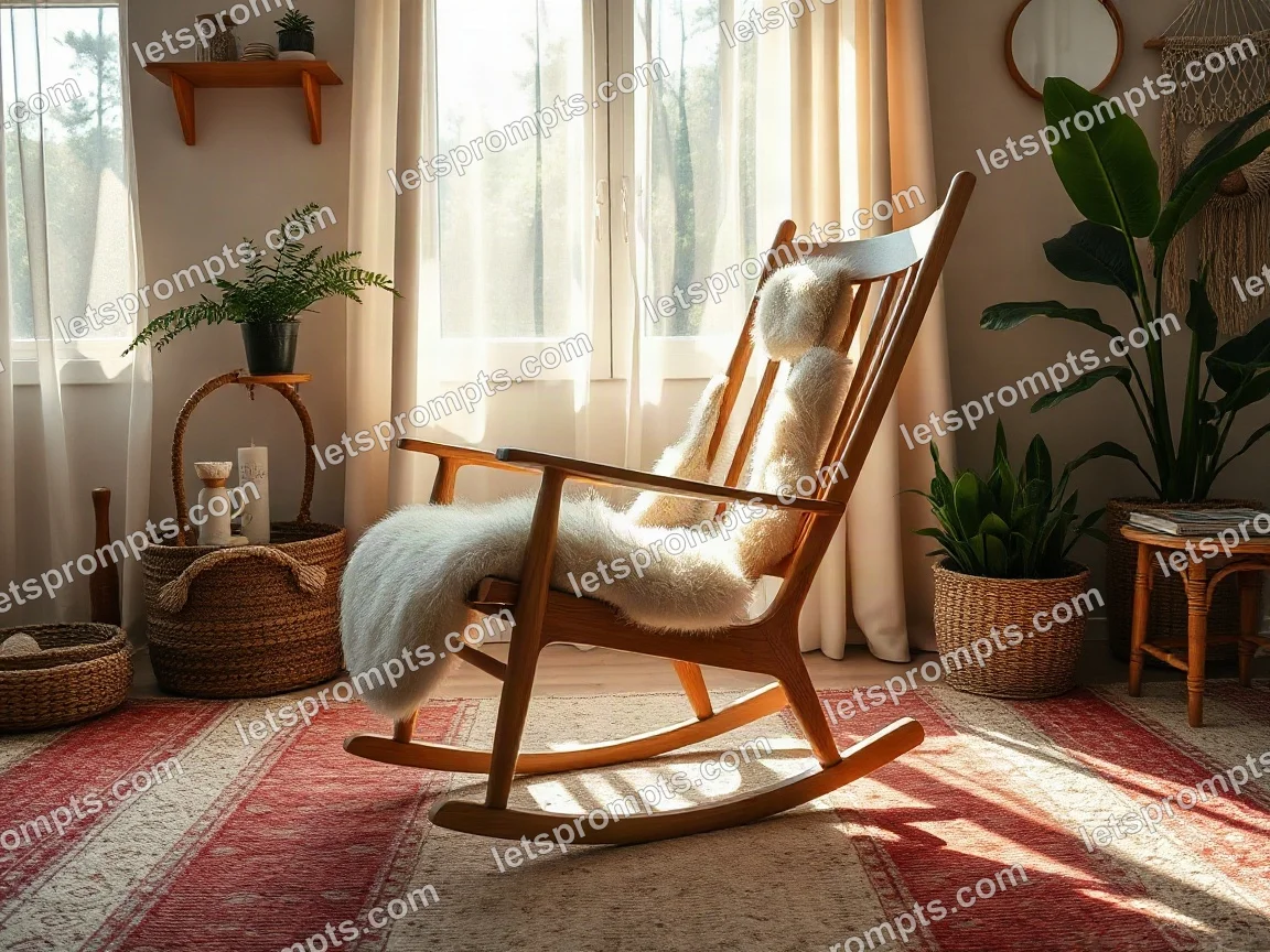 Bohemian Rocking Chair — AI image prompt sample