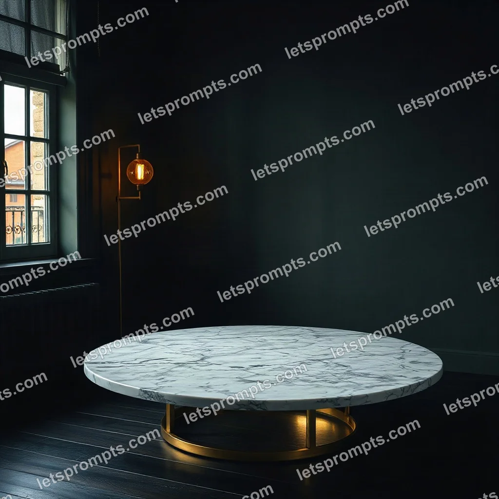 Dark Moody Marble Coffee Table — AI image prompt sample