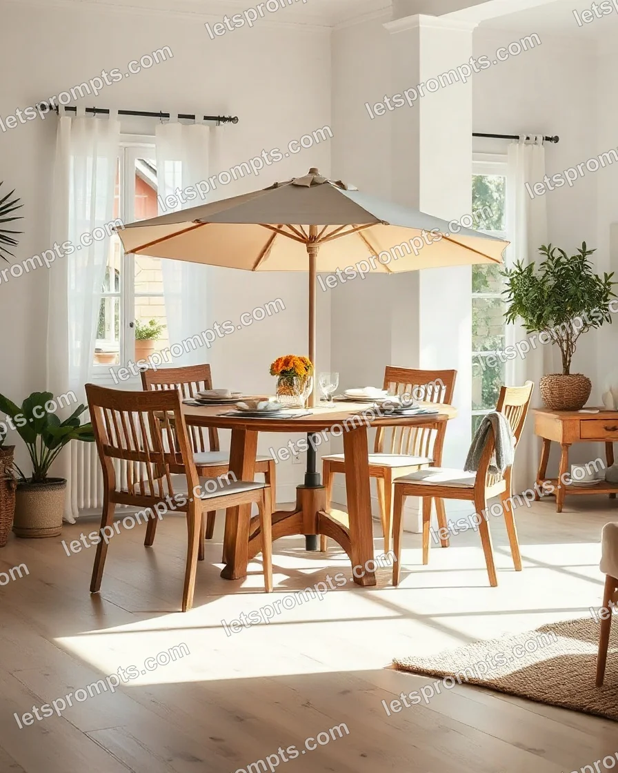 Scandinavian Living Room Patio Dining Set — AI image prompt sample