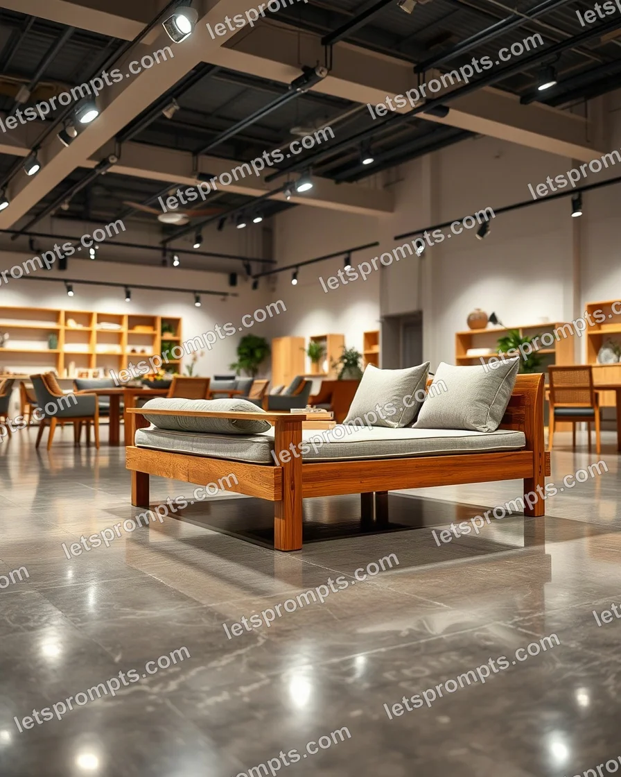 Showroom Outdoor Lounger — AI image prompt sample