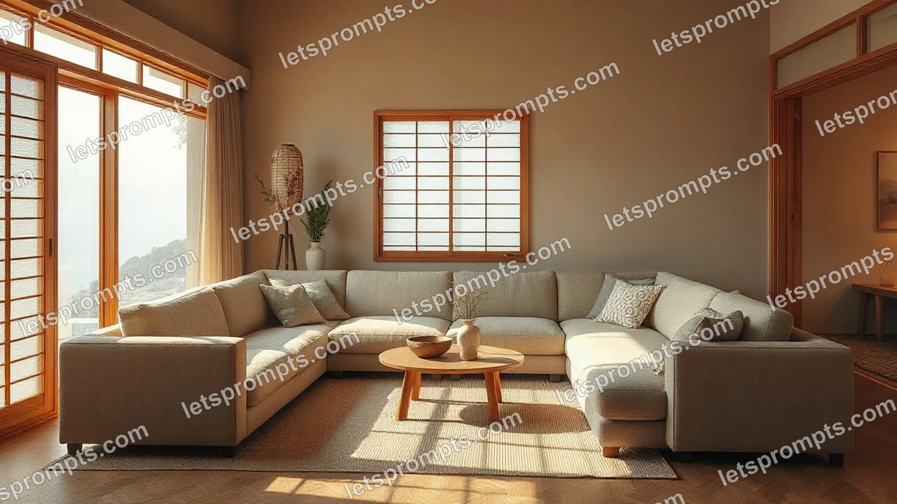 Japandi Modular Sectional — AI image prompt sample