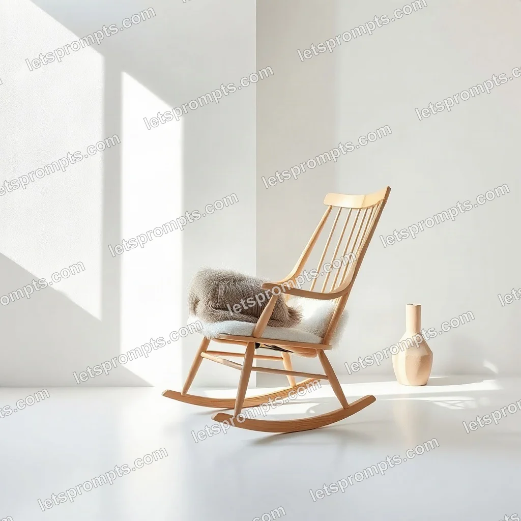 Minimal White Rocking Chair — AI image prompt sample