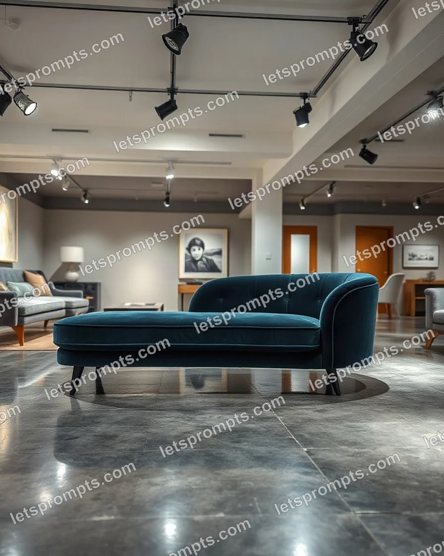 Showroom Chaise Longue — AI image prompt sample