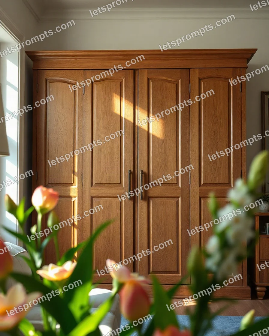 Sunlit Morning Fluted Wardrobe — AI image prompt sample