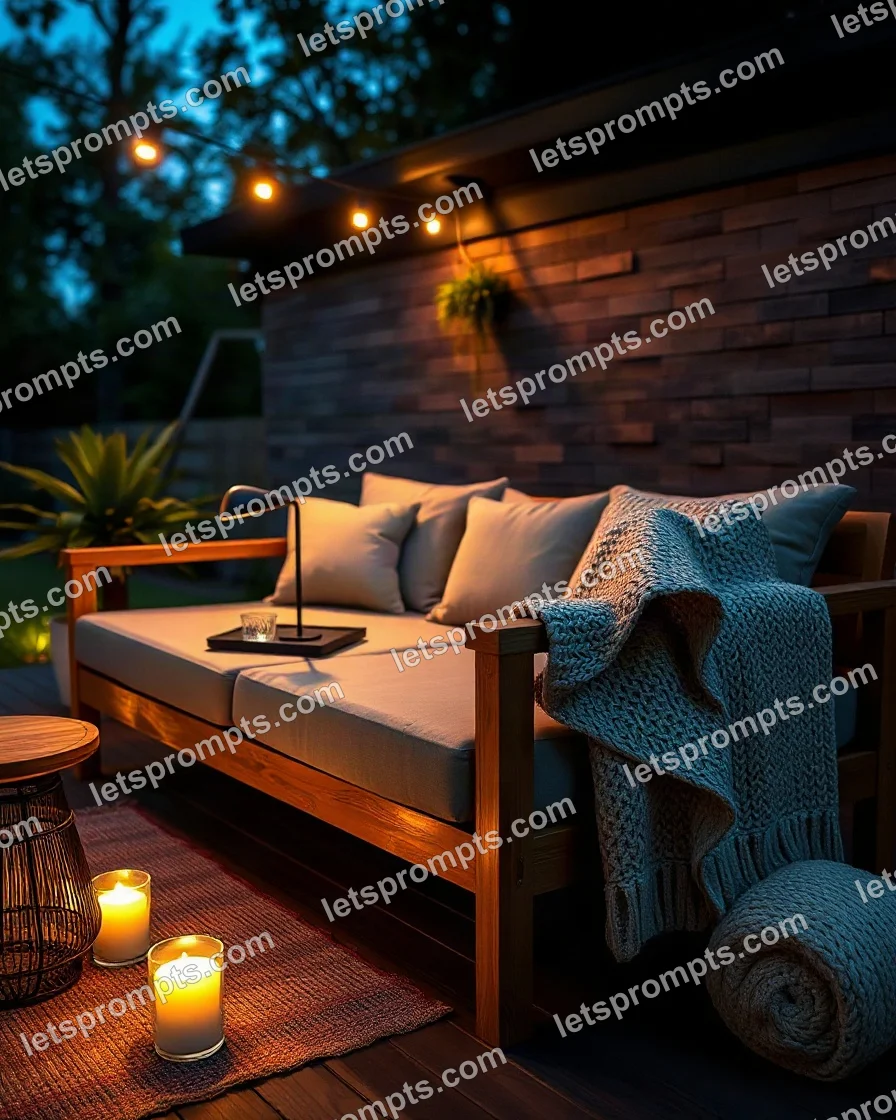 Cozy Evening Outdoor Lounger — AI image prompt sample