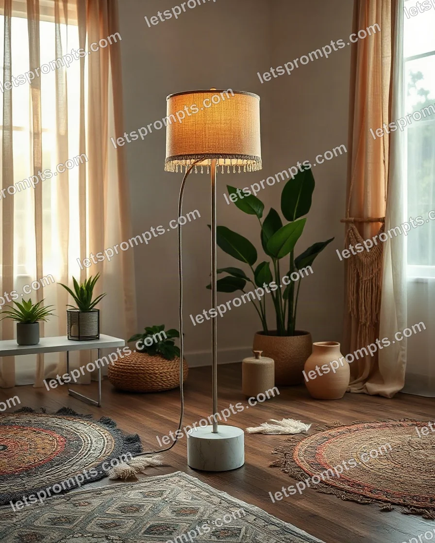 Bohemian Arc Floor Lamp — AI image prompt sample