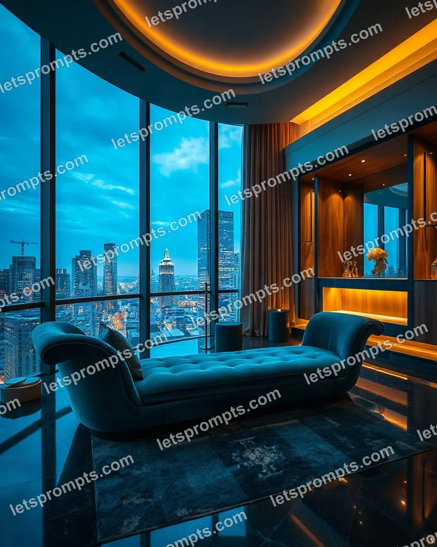 Luxury Penthouse Chaise Longue — AI image prompt sample