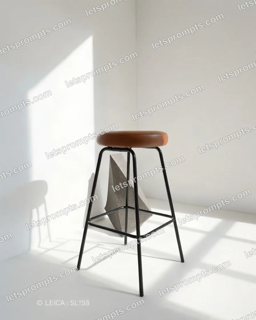 Minimal White Bar Stool — AI image prompt sample
