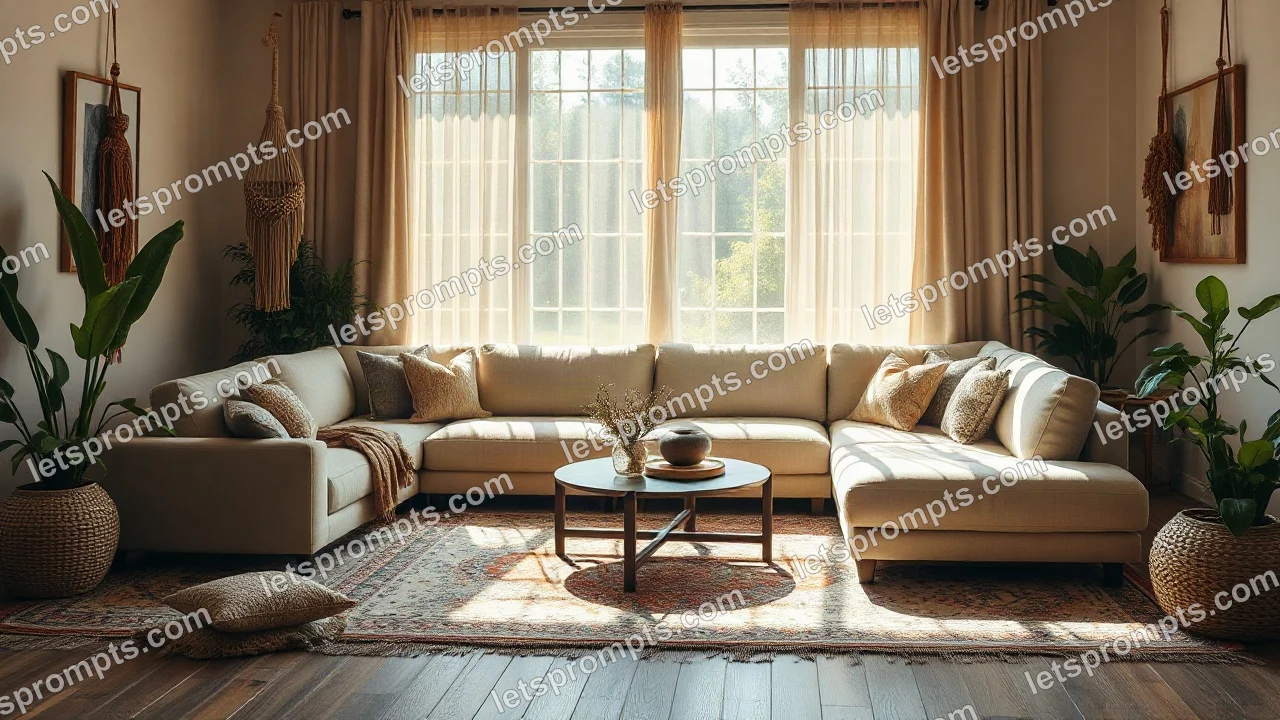 Bohemian Modular Sectional — AI image prompt sample