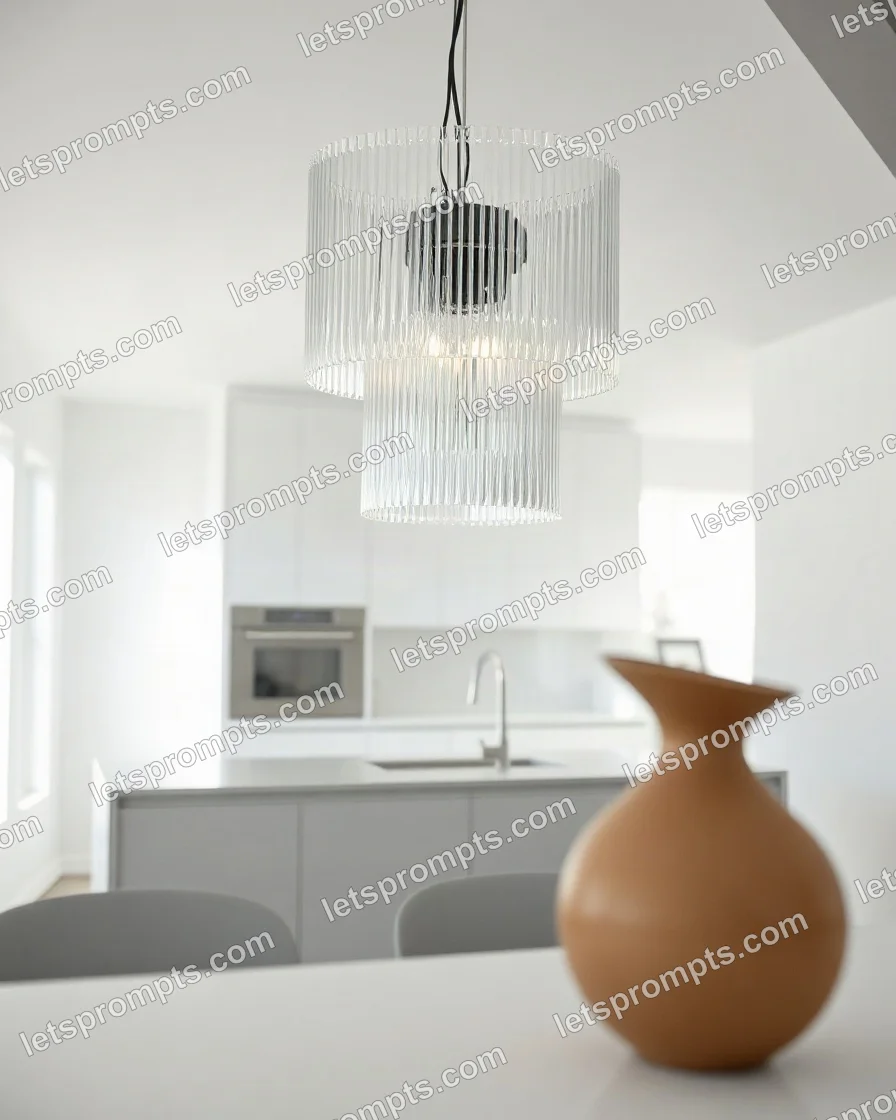 Minimal White Glass Pendant Light — AI image prompt sample