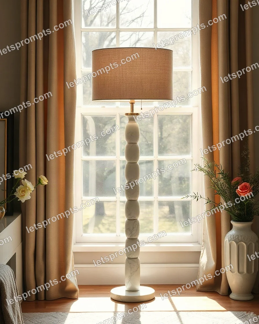 Sunlit Morning Arc Floor Lamp — AI image prompt sample