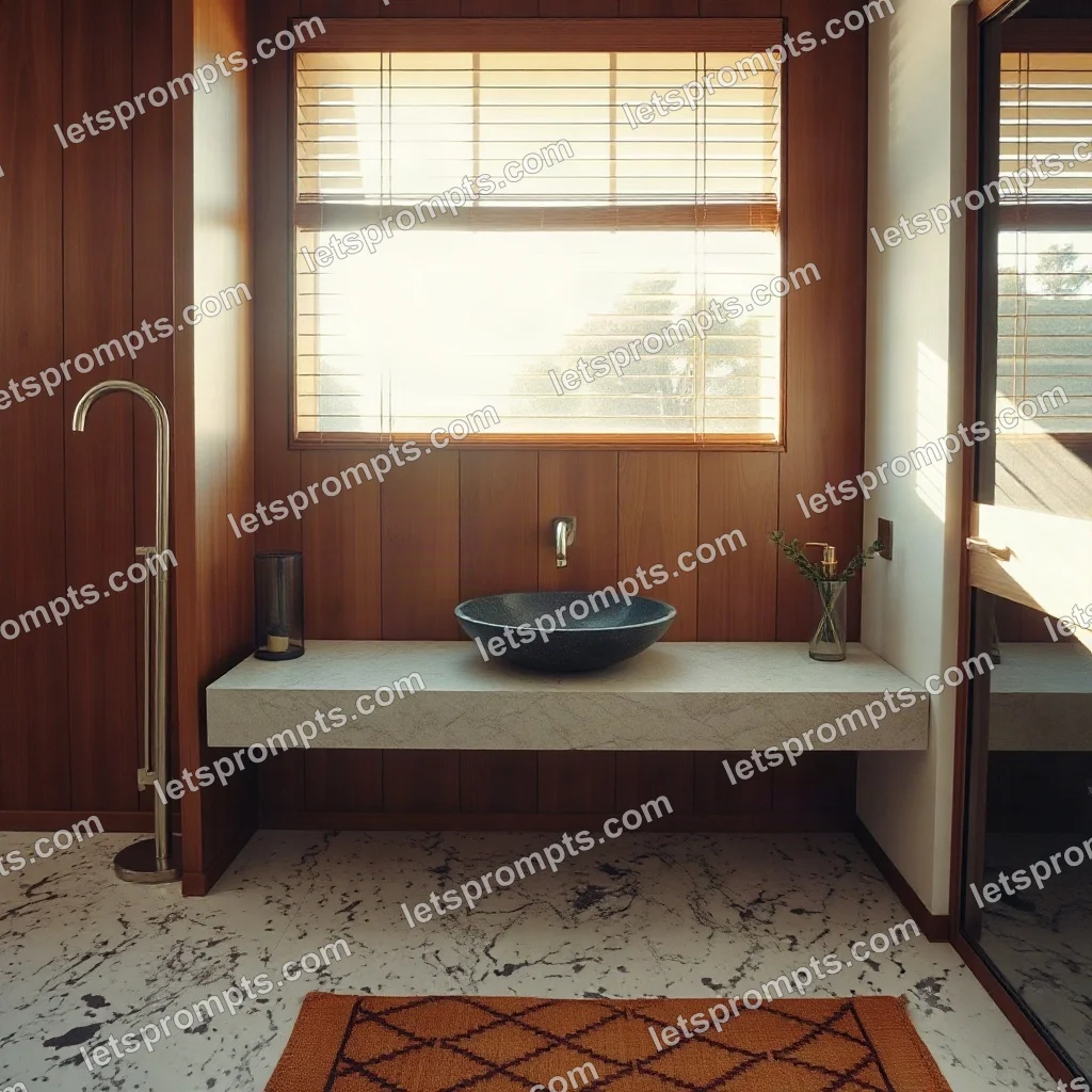 Mid-Century Bathroom Vanity — AI image prompt sample