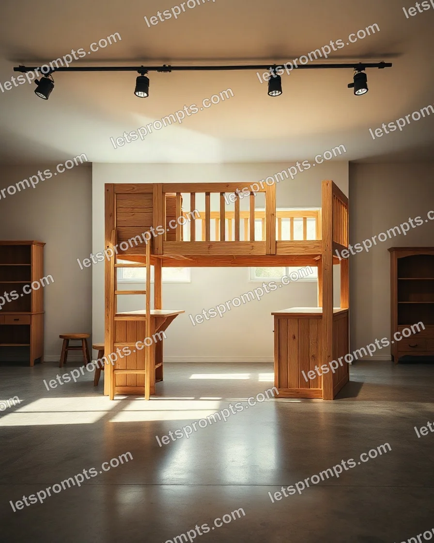 Showroom Bunk Loft Bed — AI image prompt sample