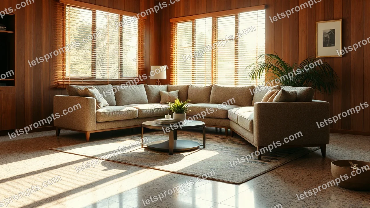 Mid-Century Modular Sectional — AI image prompt sample