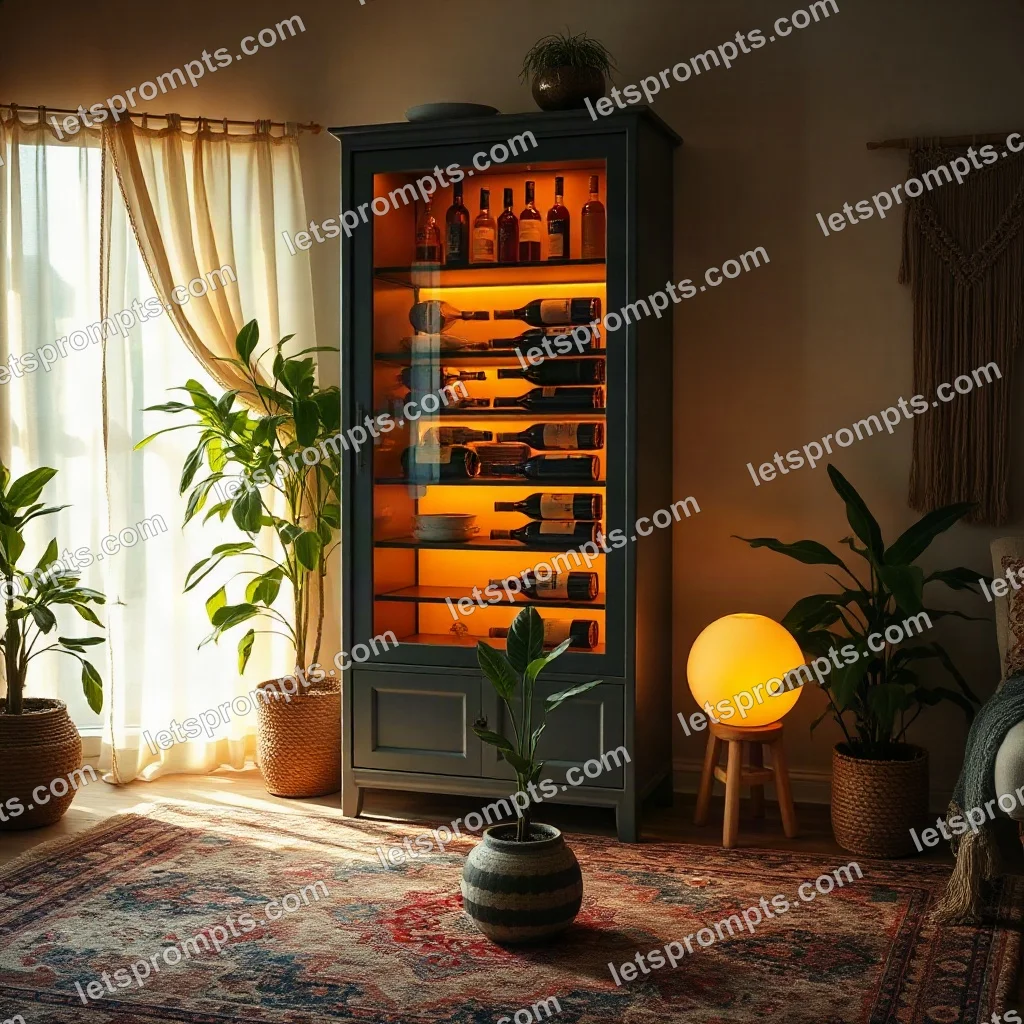 Bohemian Wine Cabinet — AI image prompt sample