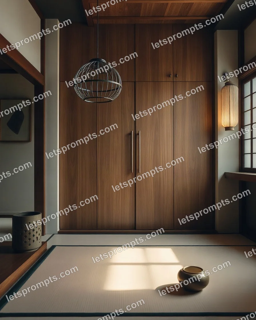 Japandi Fluted Wardrobe — AI image prompt sample