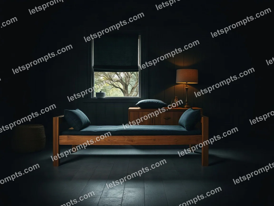 Dark Moody Outdoor Lounger — AI image prompt sample