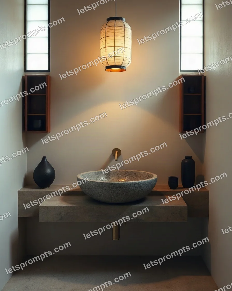 Japandi Bathroom Vanity — AI image prompt sample