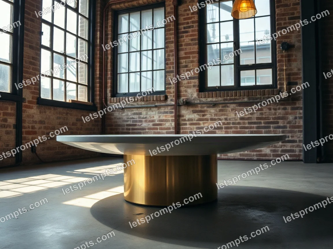 Industrial Loft Marble Coffee Table — AI image prompt sample
