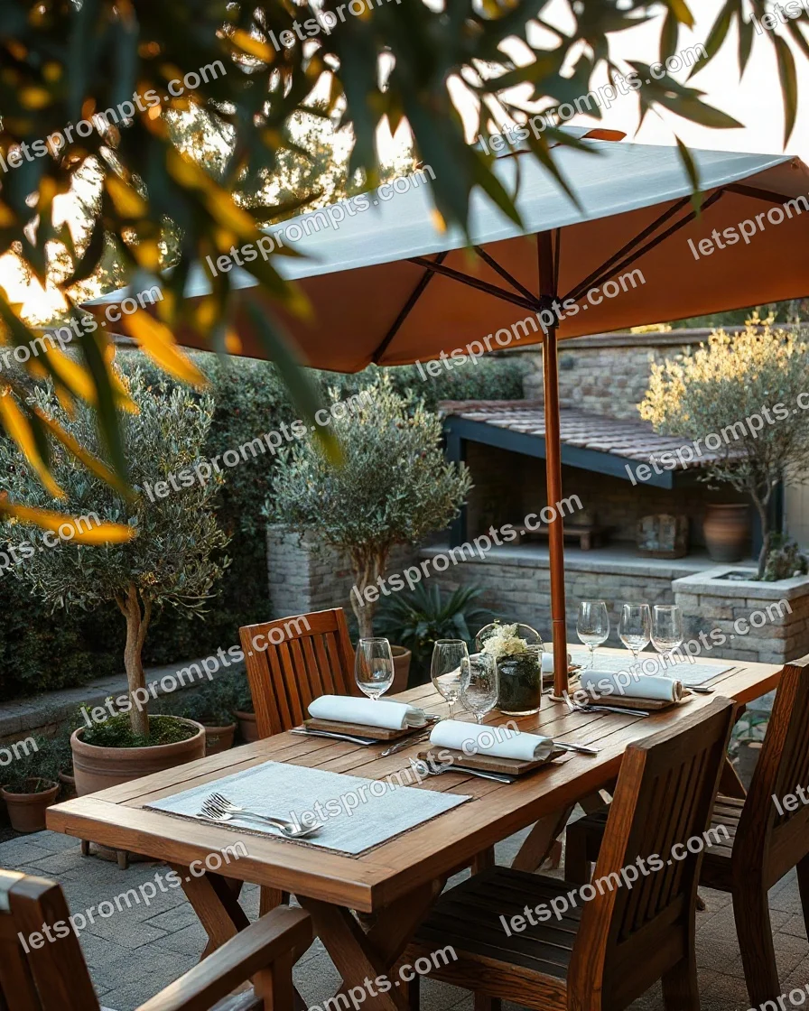 Garden Terrace Patio Dining Set — AI image prompt sample