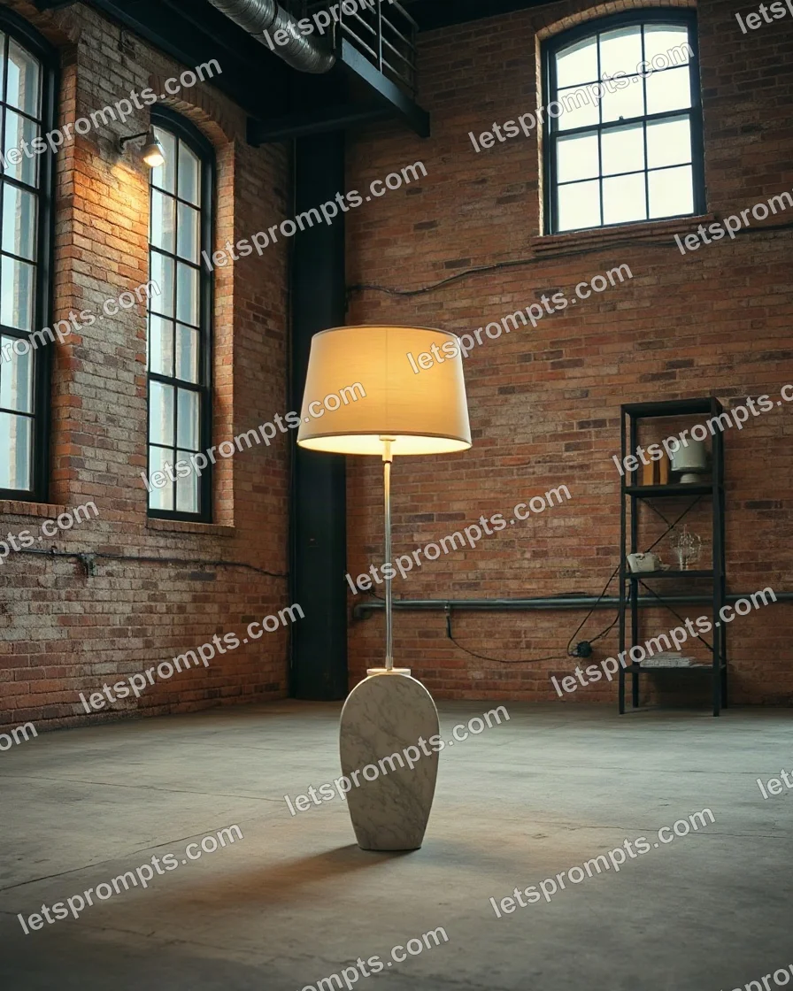 Industrial Loft Arc Floor Lamp — AI image prompt sample