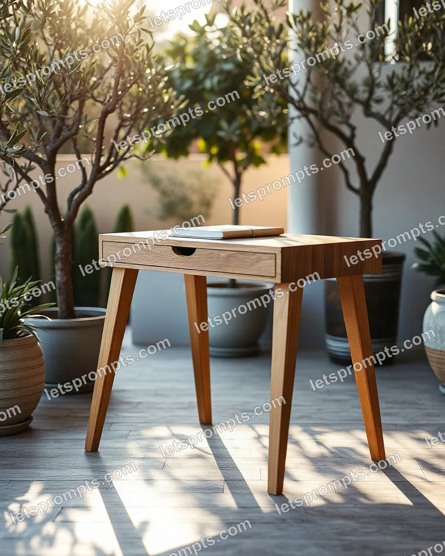Garden Terrace Writing Desk — AI image prompt sample