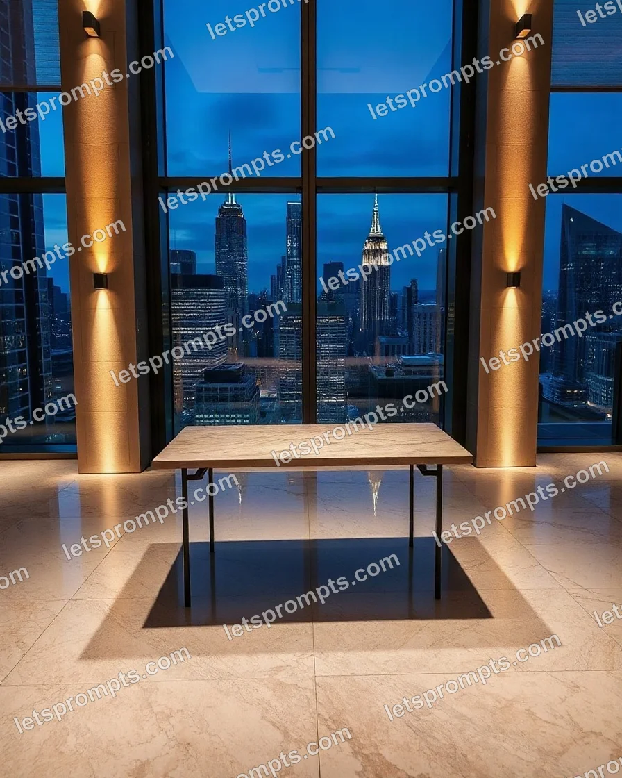 Luxury Penthouse Console Table — AI image prompt sample