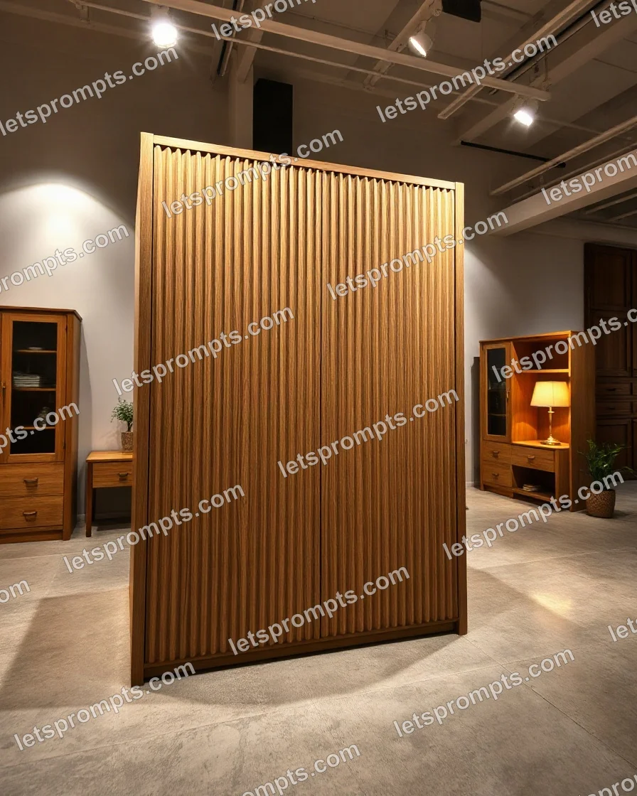 Showroom Fluted Wardrobe — AI image prompt sample