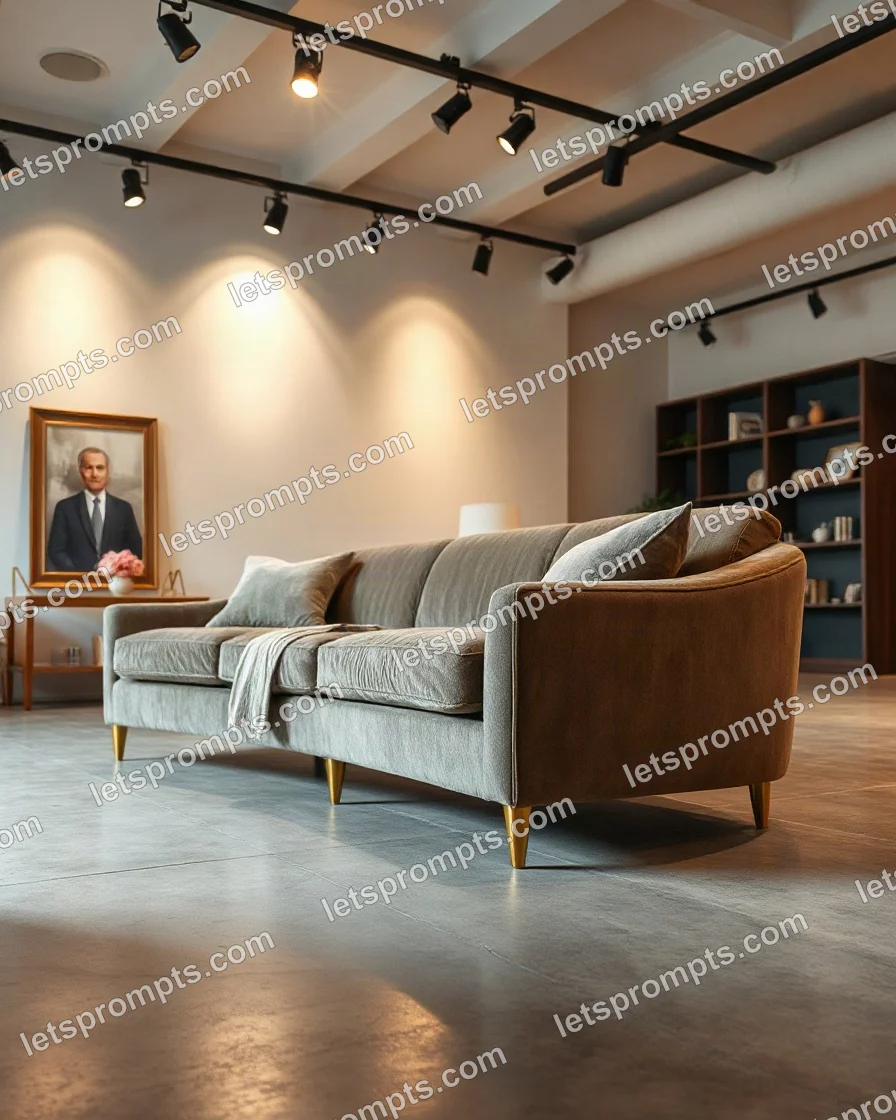 Showroom Boucle Sofa — AI image prompt sample