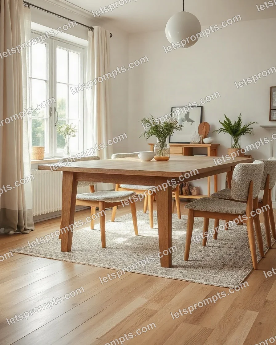 Scandinavian Living Room Dining Table — AI image prompt sample