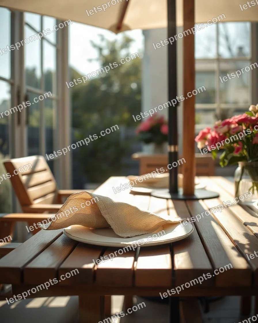 Sunlit Morning Patio Dining Set — AI image prompt sample