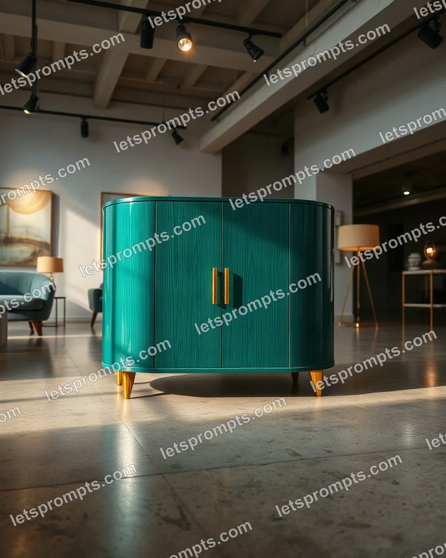 Showroom Emerald Cabinet — AI image prompt sample