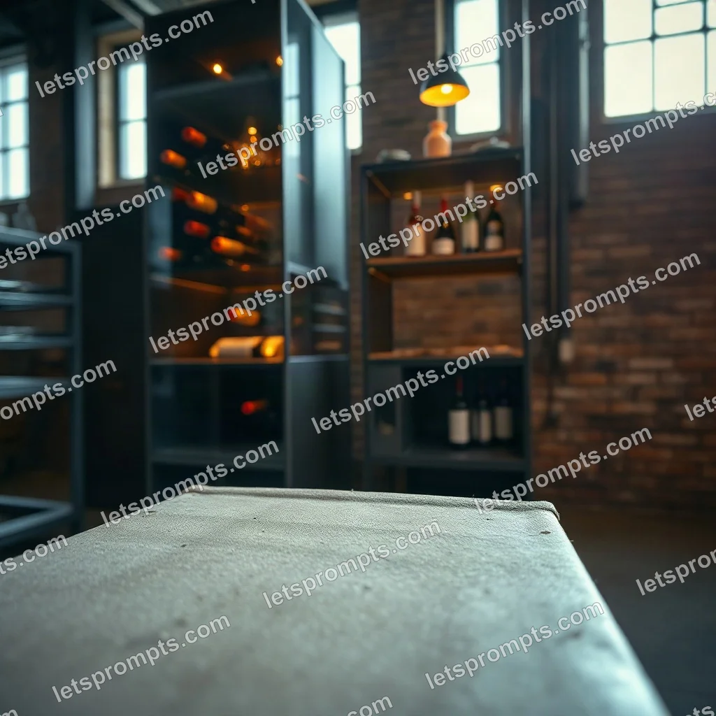 Industrial Loft Wine Cabinet — AI image prompt sample