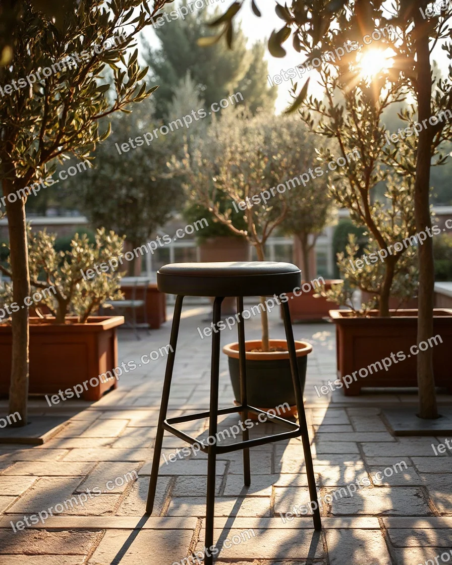 Garden Terrace Bar Stool — AI image prompt sample