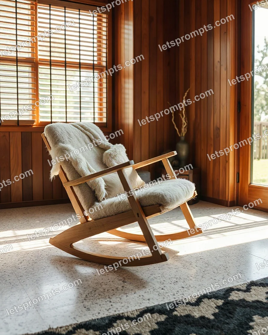 Mid-Century Rocking Chair — AI image prompt sample