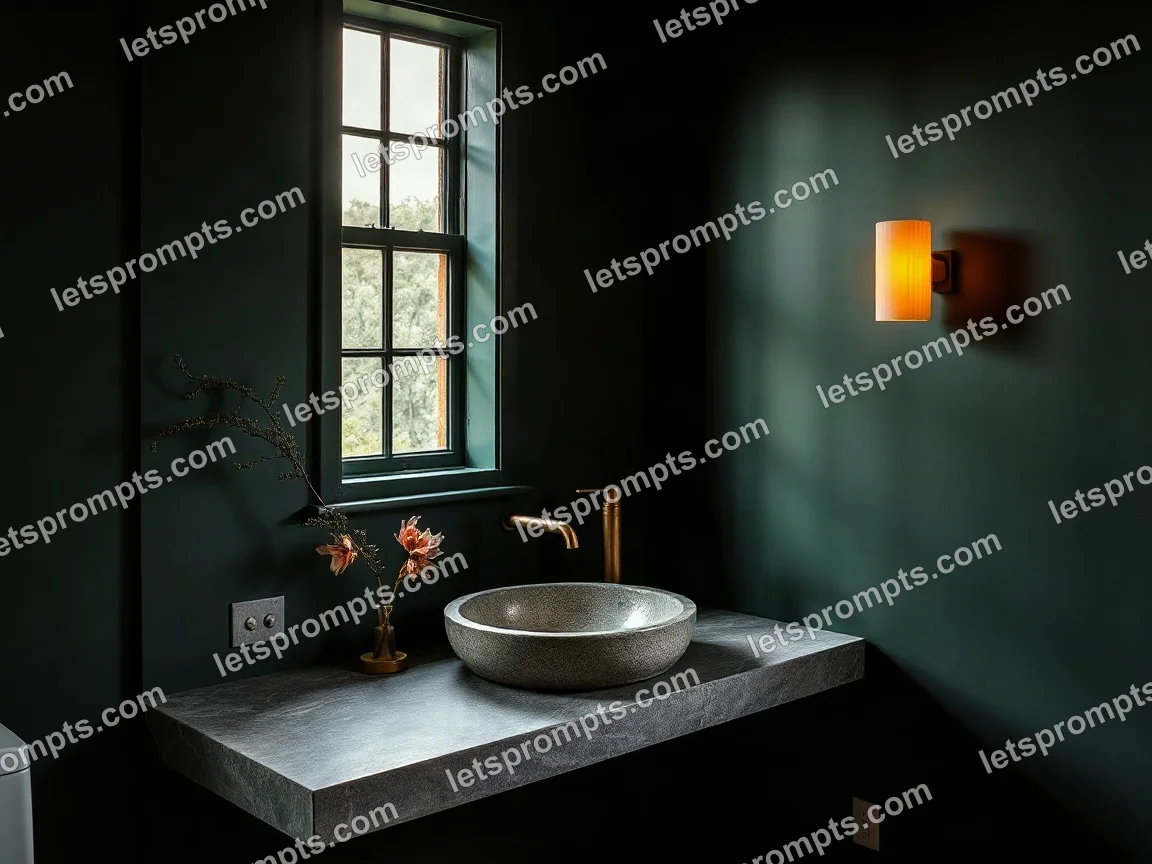 Dark Moody Bathroom Vanity — AI image prompt sample