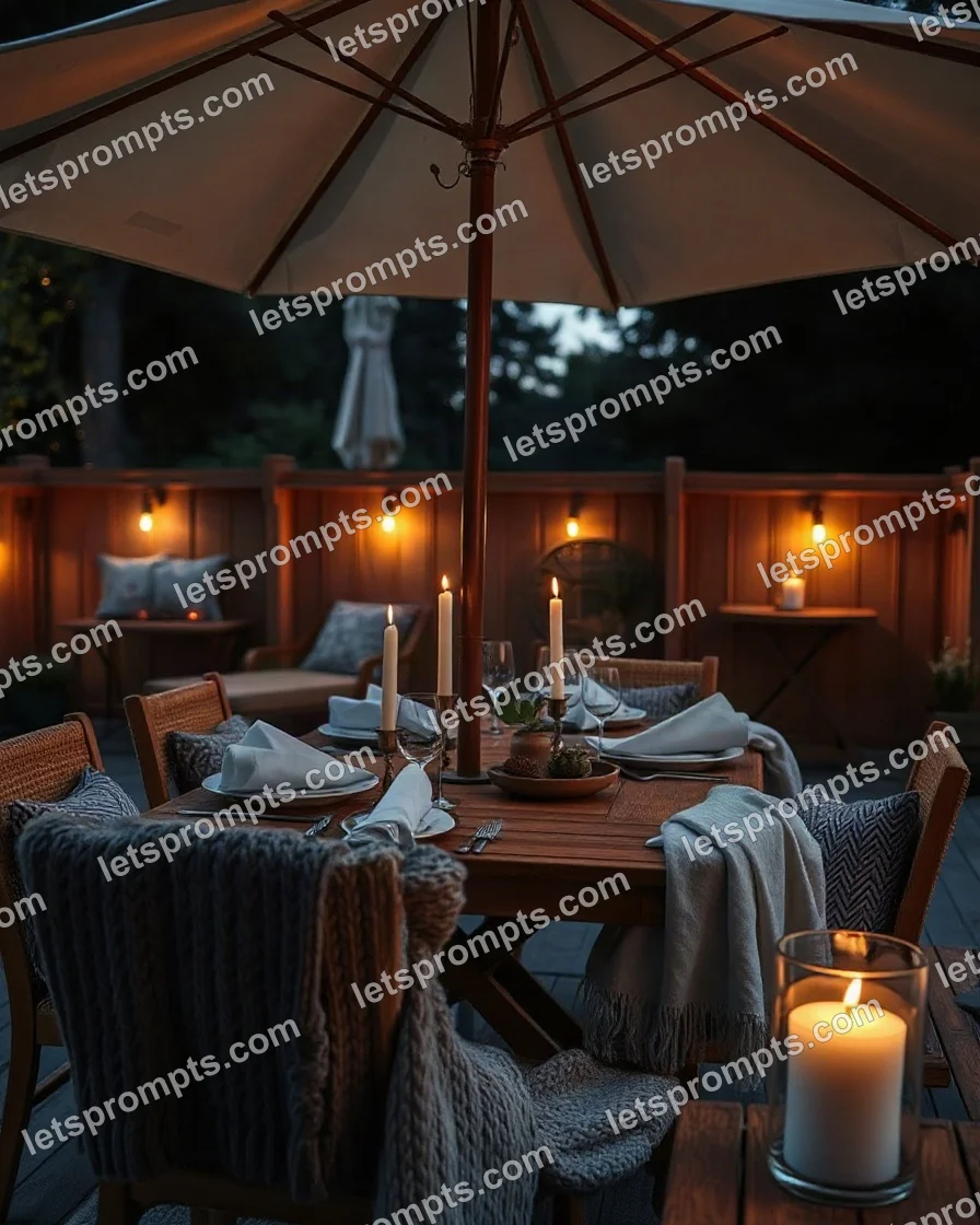 Cozy Evening Patio Dining Set — AI image prompt sample