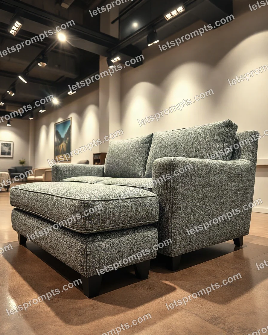 Showroom Corner Armchair — AI image prompt sample