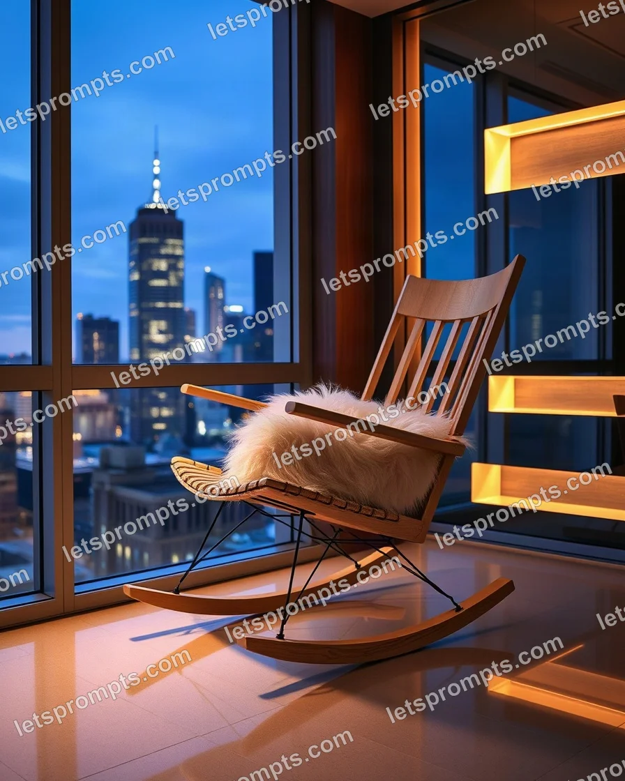 Luxury Penthouse Rocking Chair — AI image prompt sample