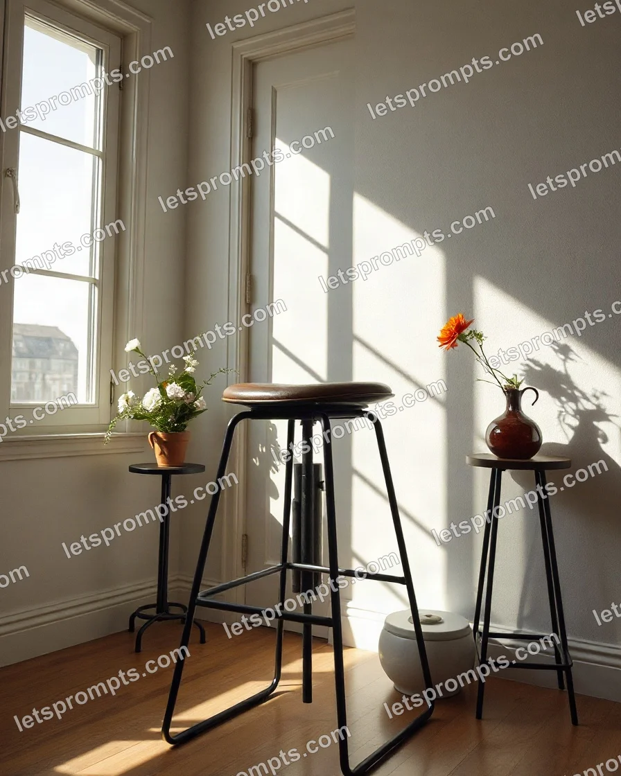 Sunlit Morning Bar Stool — AI image prompt sample