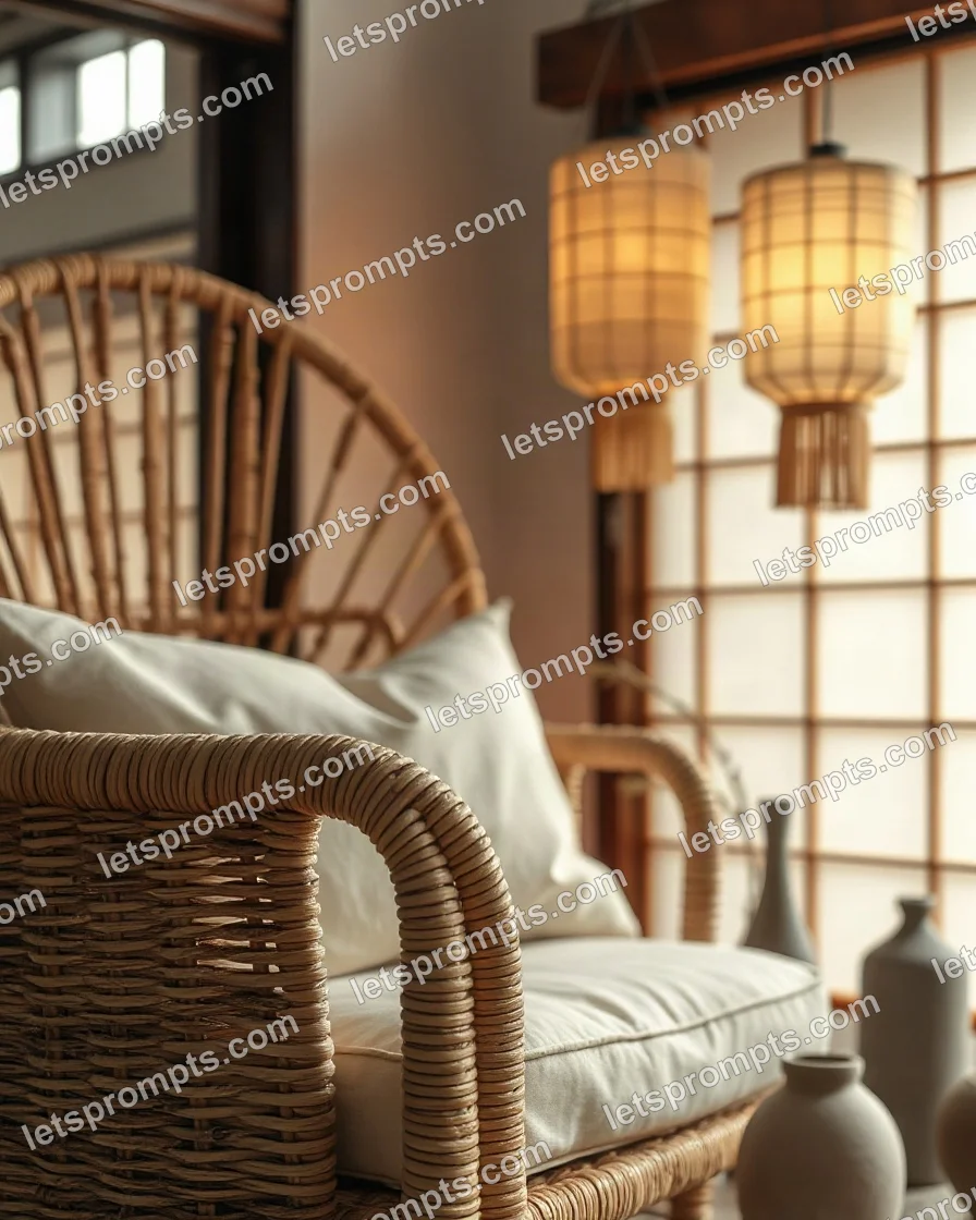 Japandi Rattan Chair — AI image prompt sample