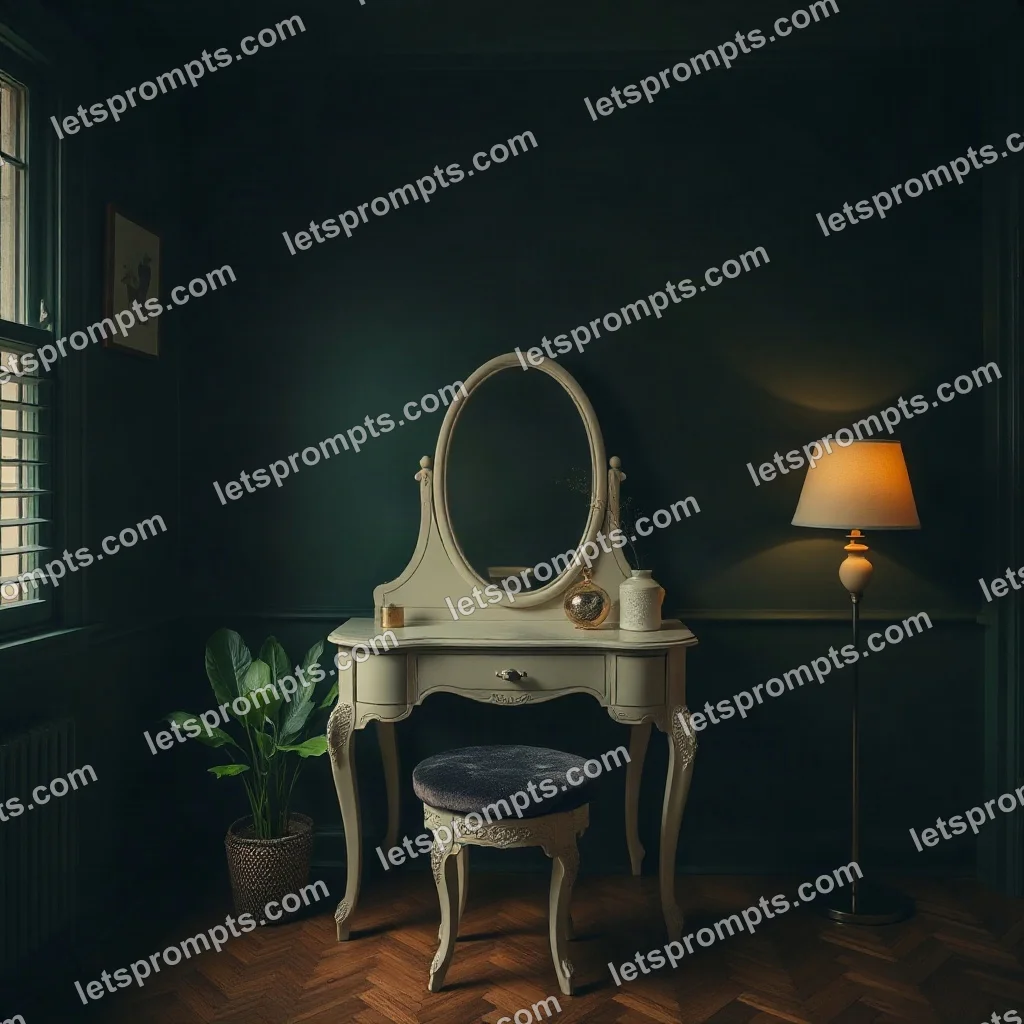 Dark Moody Vanity Table — AI image prompt sample