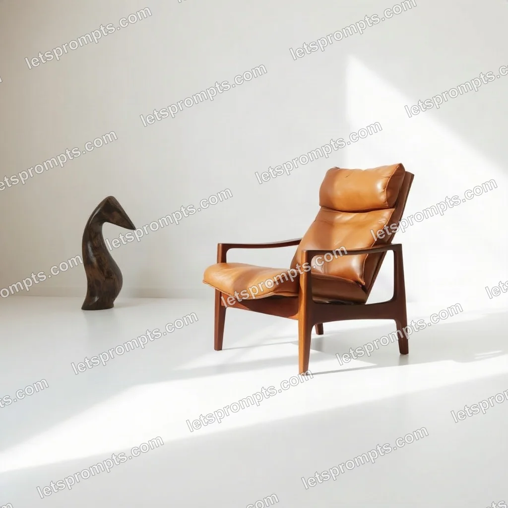 Minimal White Leather Armchair — AI image prompt sample