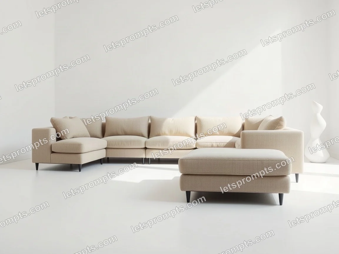 Minimal White Modular Sectional — AI image prompt sample