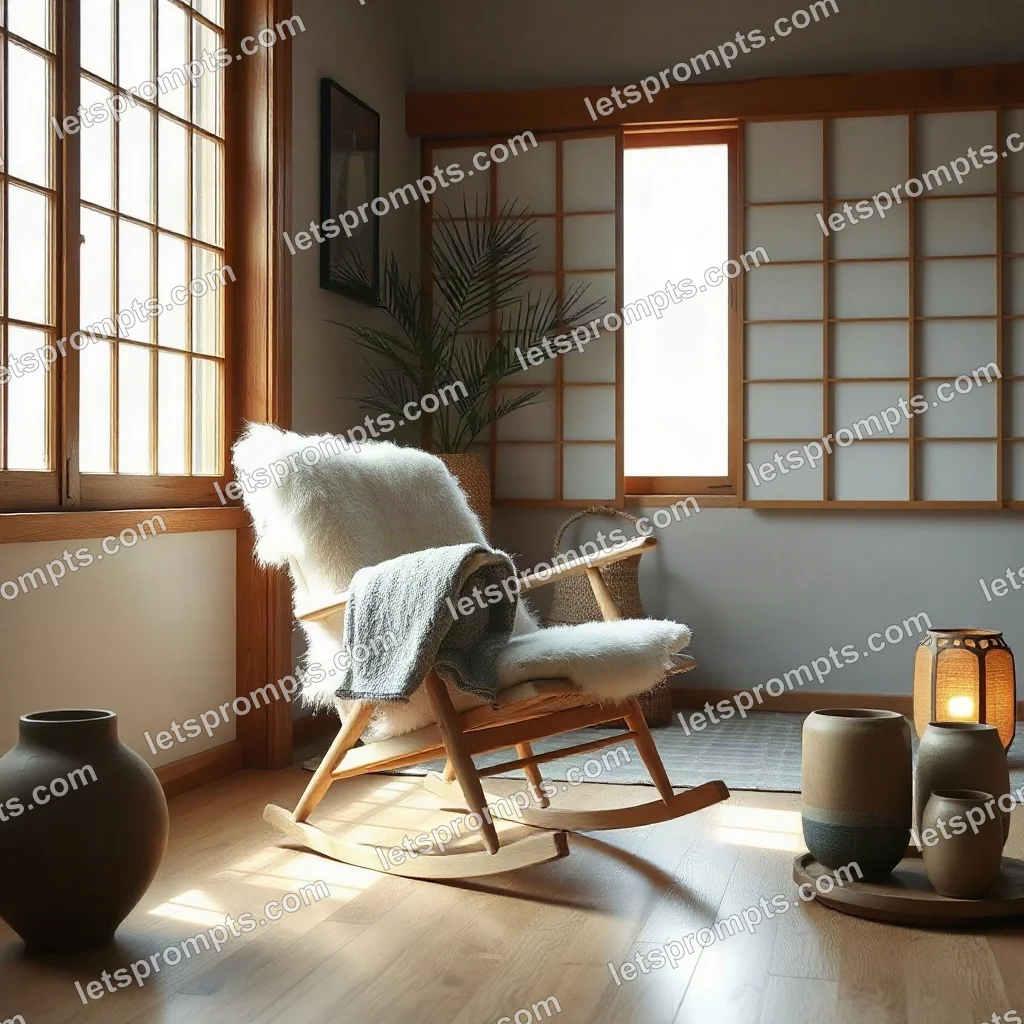 Japandi Rocking Chair — AI image prompt sample
