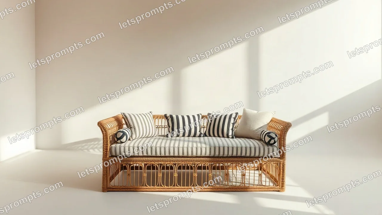 Studio Rattan Daybed — AI image prompt sample
